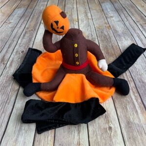 Pumpkin Headless Horseman Dog Costume.